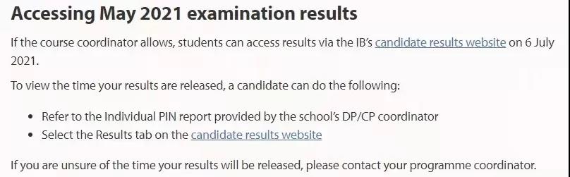 2021年5月IBDP大考出分时间