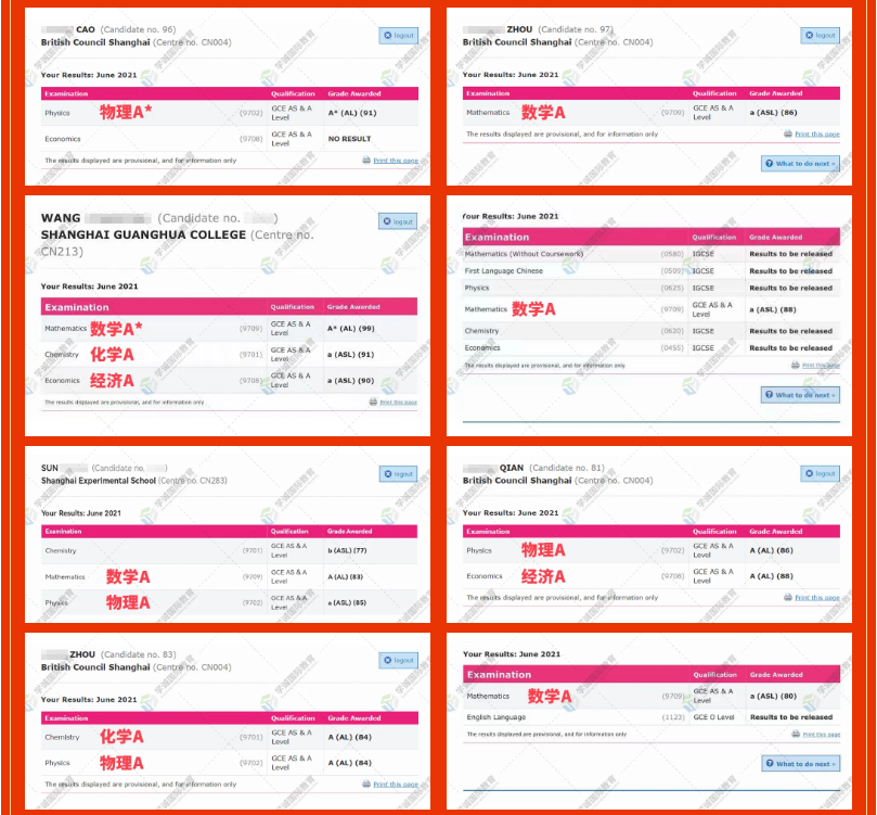 学诚国际教育Alevel课程成绩高分喜报
