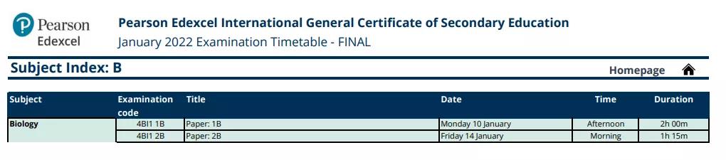 2022IGCSE各科具体考试时间