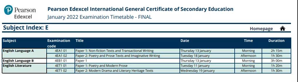 2022IGCSE各科具体考试时间