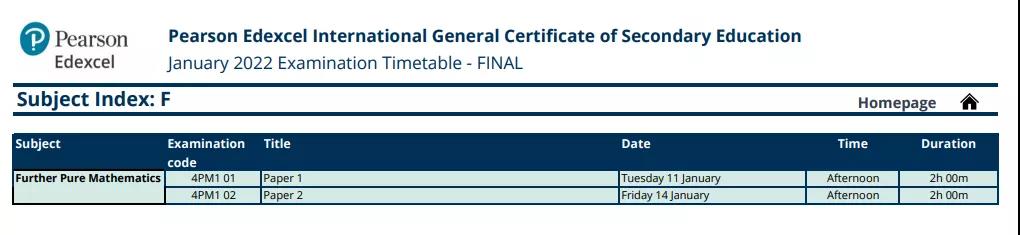 2022IGCSE各科具体考试时间