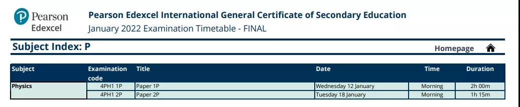 2022IGCSE各科具体考试时间