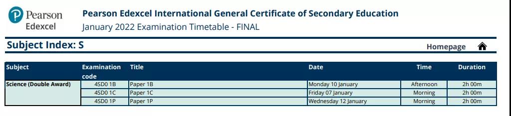 2022IGCSE各科具体考试时间