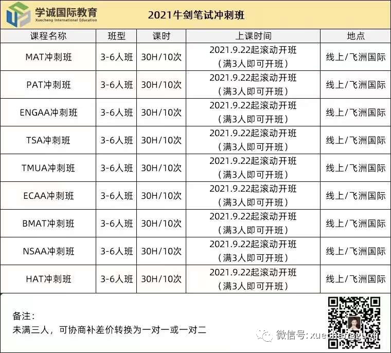 学诚2021牛剑笔试冲刺班