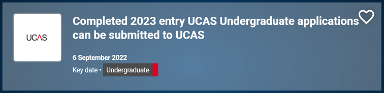 UCAS 2023入学申请时间线