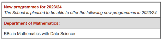 BSc inMathematics with Data Science