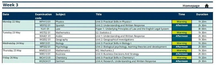 爱德思考试局Alevel考试安排