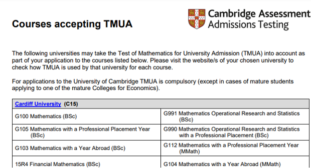 多所英国名校接受TMUA考试