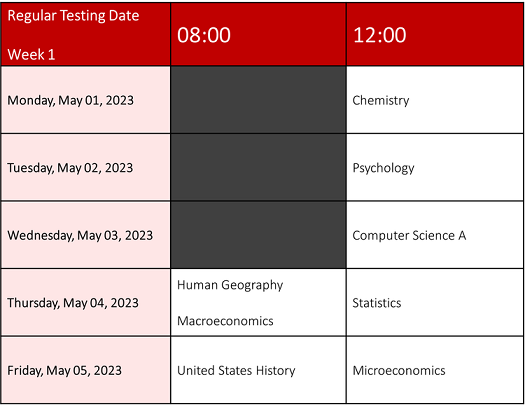 新加坡AP（USEIC）考试时间Week 1