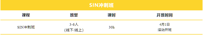 SIN冲刺课程