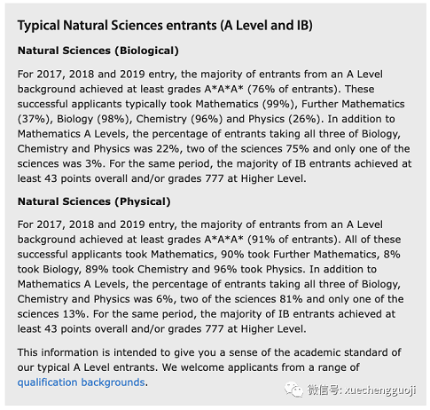 剑桥大学自然科学专业