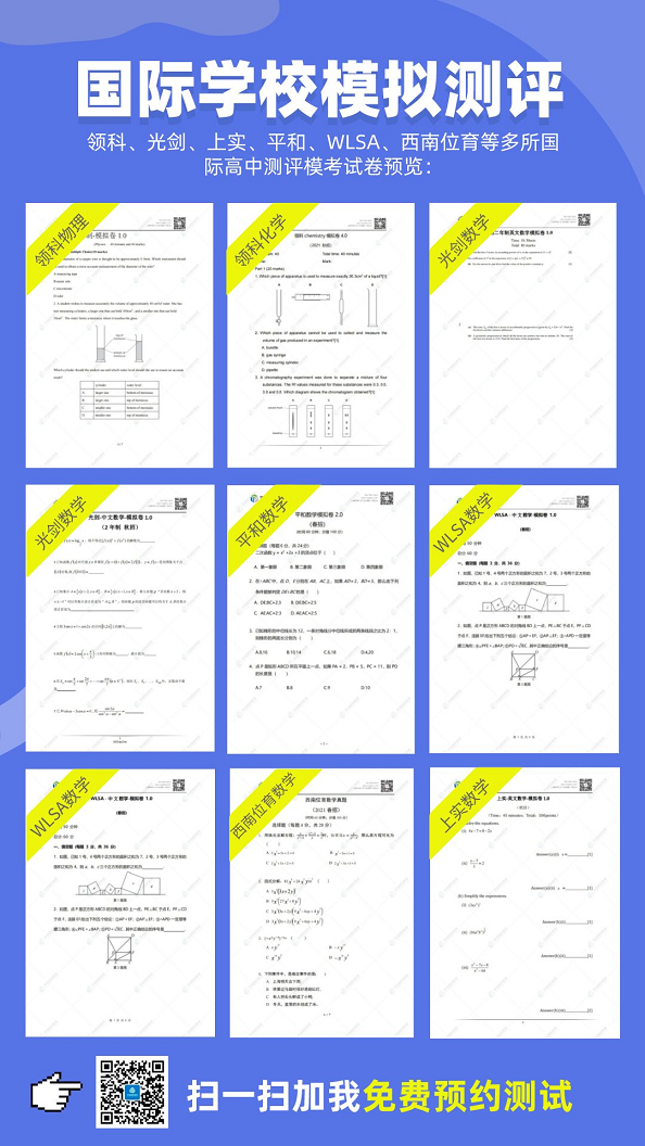 上海国际学校真题模拟测试卷